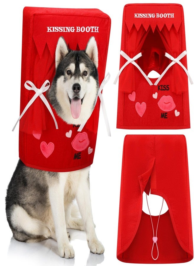Solsew Valentine Dog Costume Kissing Booth Headpiece for Dog and Cats Cute Pup Kissing Booth Pet Headwear Costume Gift for Holiday Birthday Party(Red,L/XL) - Image 1